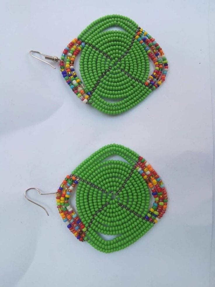 Beaded earrings, African earrings, Sunshine earrings, Maasai earrings