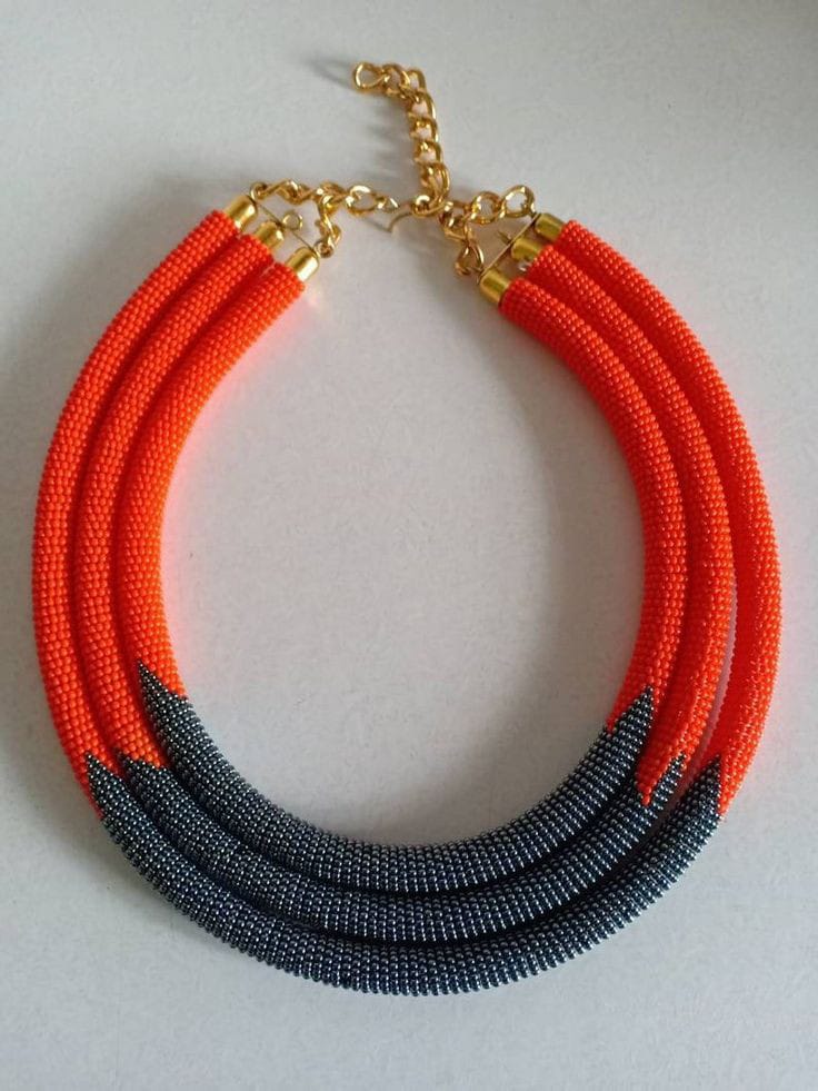 Three in one beaded necklace; African Maasai necklace