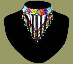 Multicolor choker beaded necklace; Savannah
