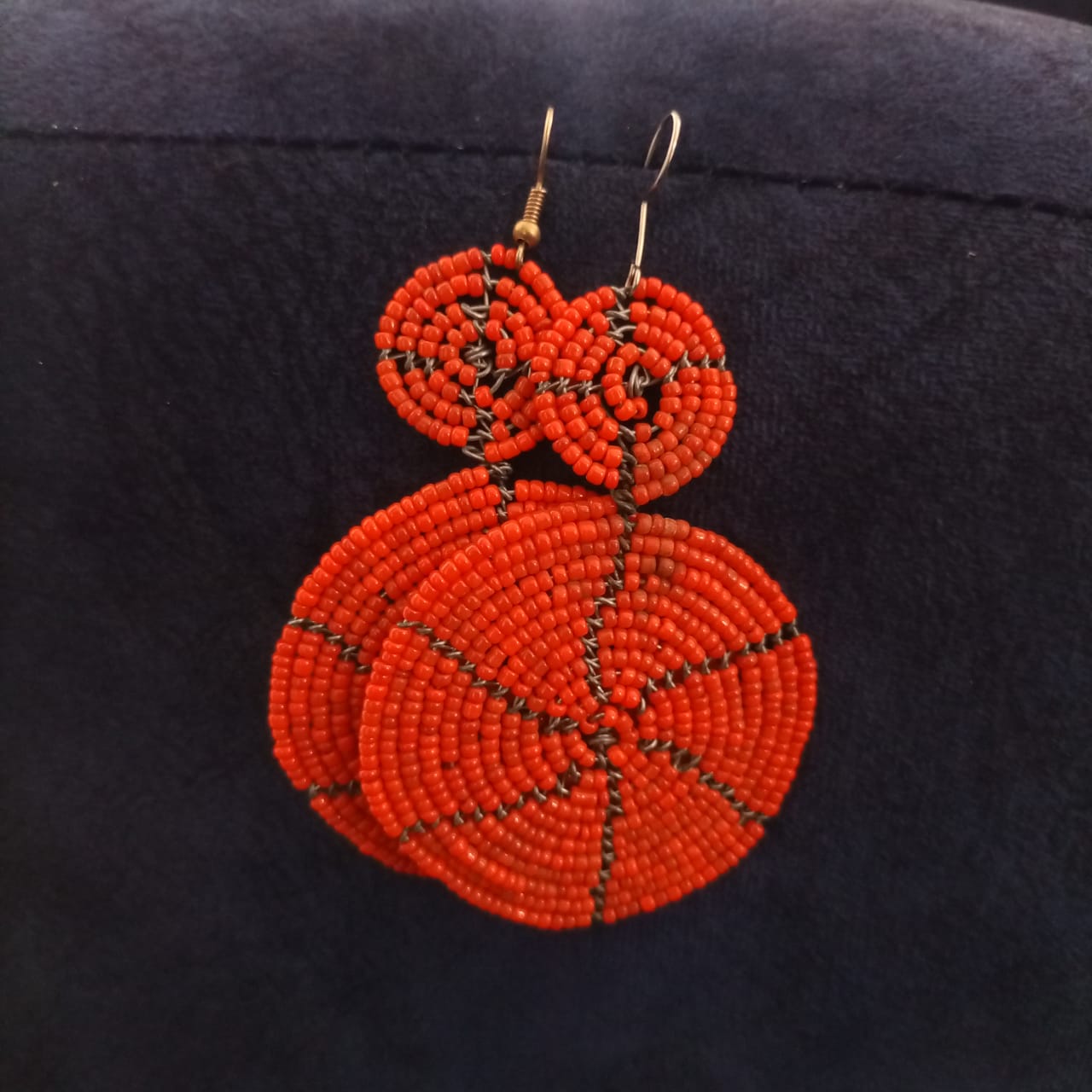 Orange African beaded earrings
